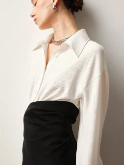 Patchwork Split Polo Dress