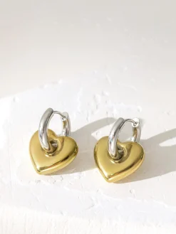 1pc Contrast Heart Drop Earrings
