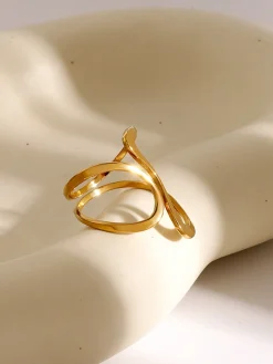 1pc Irregular Golden Whirl Open Ring
