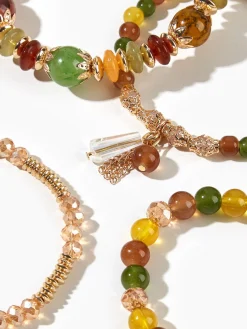 4PCS Artificial Crystal Beaded Bracelet