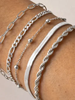 5pcs Geometric Golden Chain Bracelet