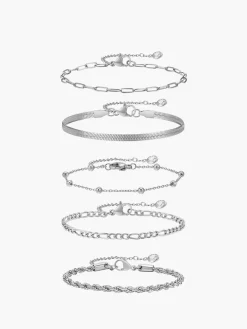 5pcs Geometric Golden Chain Bracelet