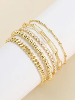 5pcs Golden Geometrical Bracelet
