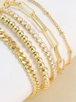 5pcs Golden Geometrical Bracelet