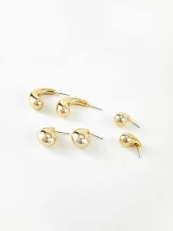 3pcs Water Drop Stud Earrings