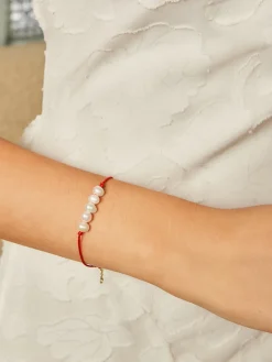 Pearl Beaded Red String Lucky Bracelet