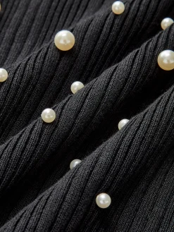 Pearl Beaded Stretch Sweater Vest
