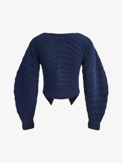 Pebble Pleated Button Knit Top