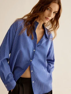 Pinstripe Breasted Loose Shirt