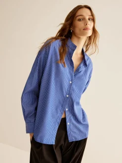 Pinstripe Breasted Loose Shirt