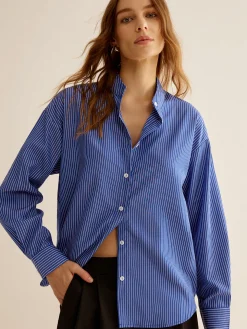 Pinstripe Breasted Loose Shirt