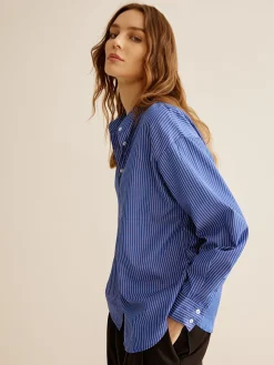 Pinstripe Breasted Loose Shirt