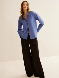Pinstripe Breasted Loose Shirt