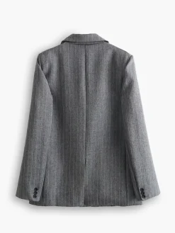 Pinstripe Lapel Blazer