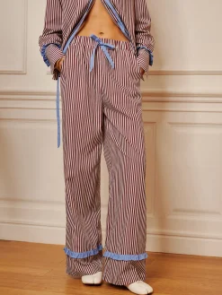 Pinstripe Ruffle Bow Pants