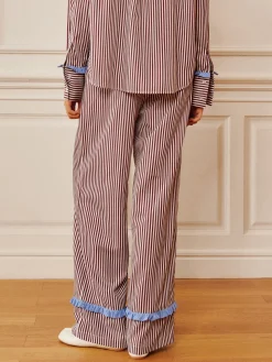 Pinstripe Ruffle Bow Pants