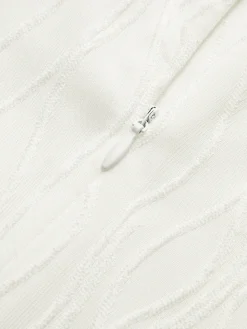 Piping Pleated Zipper Dress