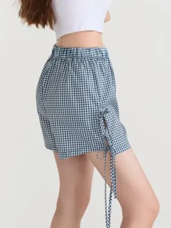 Plaid Bow Tie Shorts