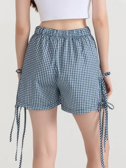 Plaid Bow Tie Shorts