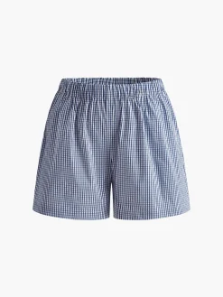 Plaid Lace Up Shorts Set