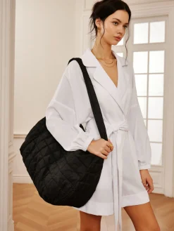 Plaid Large Puffer Shoulder Cloud Bag