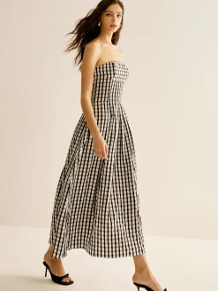 Plaid Tube Long Dress