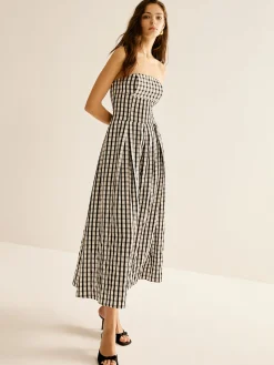 Plaid Tube Long Dress