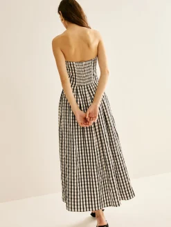 Plaid Tube Long Dress