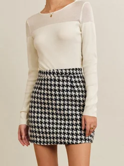 Plaid Tweed Mini Skirt