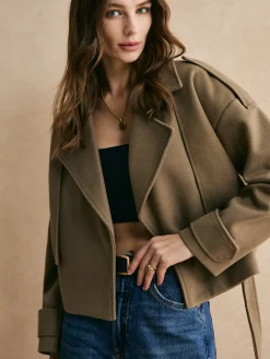 Plain Belted Warm Jacket