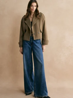Plain Belted Warm Jacket