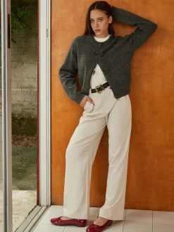 Plain Bow-Breasted Cardigan