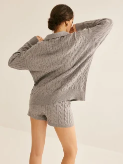 Plain Cable Sweater Shorts