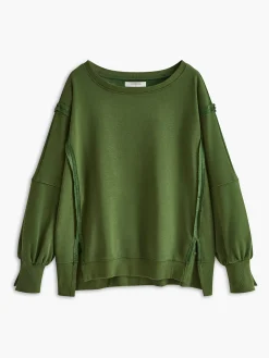 Plain Cotton Split Sweatshirt