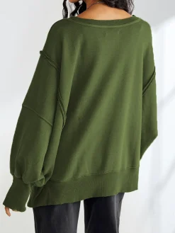 Plain Cotton Split Sweatshirt