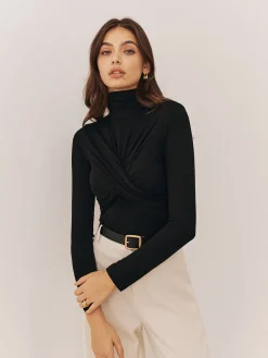 Plain Criss Cross Pleated T-Shirt