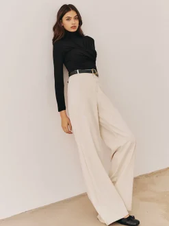 Plain Criss Cross Pleated T-Shirt