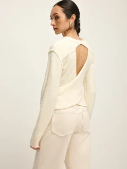 Plain Cutout Cozy Knit Top