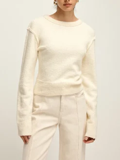 Plain Cutout Cozy Knit Top