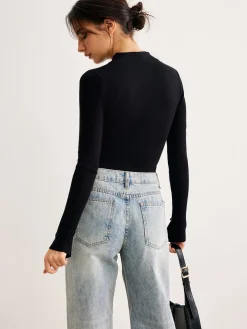 Plain Cutout Skinny Sweater