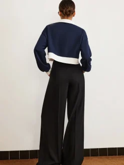 Plain Drawstring Wide-Leg Pants