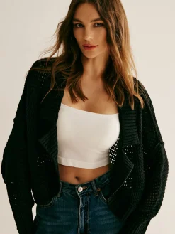 Plain Hollow Versatile Cardigan