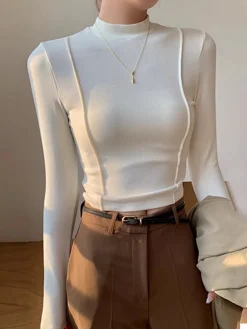 Plain Jersey Piping Blouse