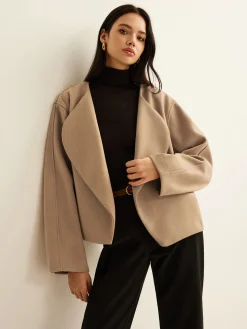 Plain Lapel Shift Jacket