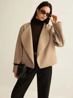 Plain Lapel Shift Jacket