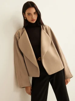 Plain Lapel Shift Jacket