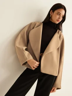 Plain Lapel Shift Jacket