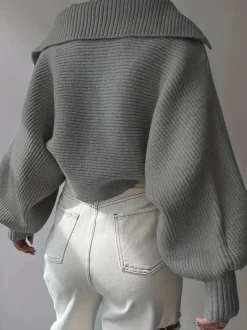 Plain Loose Lapel Sweater
