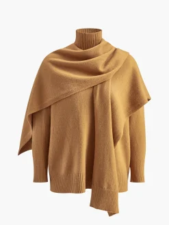 Plain Mock Neck Three-Piece Sweater Pants Set