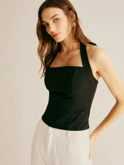 Plain Piping Halter Top